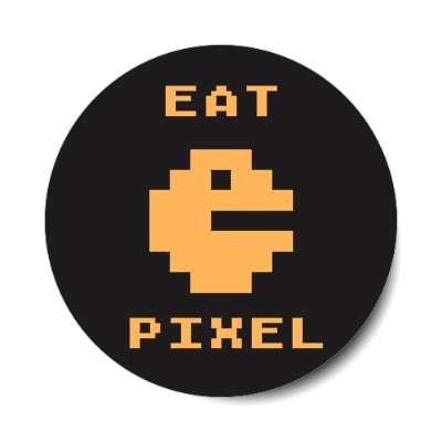 Eat pixel pac man sticker videogames 80's 8-bit 8bit random funny laugh