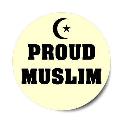 proud muslim crescent symbol islam sticker