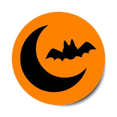 bat and moon sticker halloween holidays funny sayings pumpkin bats witch monster frankenstein vampire dracula scary
