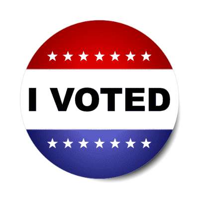 i voted political red white blue classic stars stickers, magnet