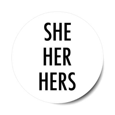 she her hers pronouns sticker
