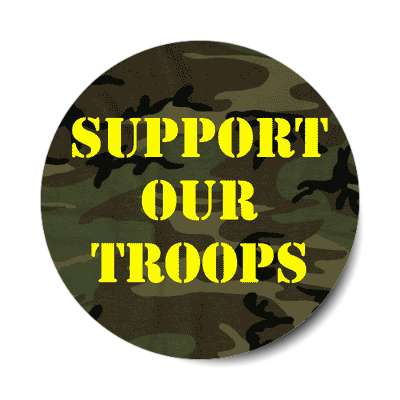 support our troops camouflage sticker