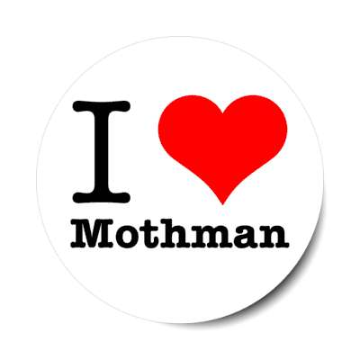 i love mothman heart stickers, magnet
