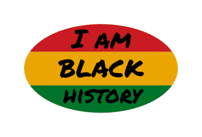 I Am Black History Africa Colors Oval Stickers, Magnet