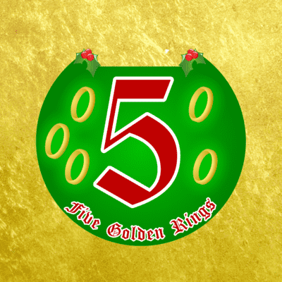 Five Golden Rings Song 12 Days Christmas Numbers Red