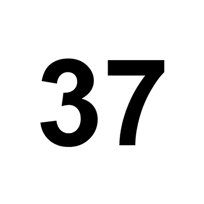 Number 37 White Black Stickers