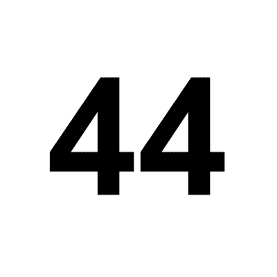 Number 44 White Black Stickers, Magnet | Wacky Print