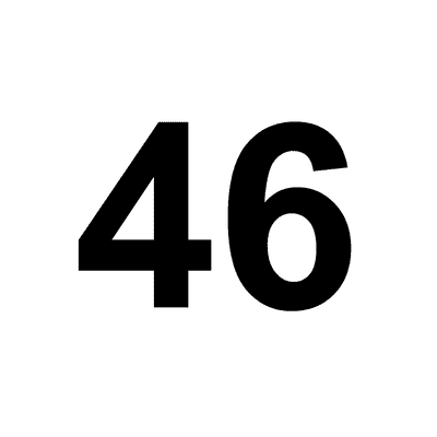 Number 46 White Black Stickers, Magnet | Wacky Print