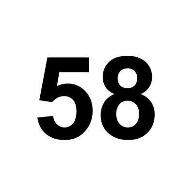 Number 58 White Black Stickers, Magnet | Wacky Print