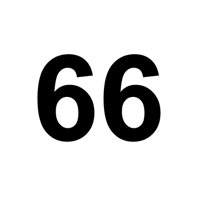 Number 66 White Black Stickers, Magnet | Wacky Print