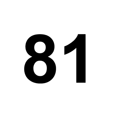 Number 81 White Black