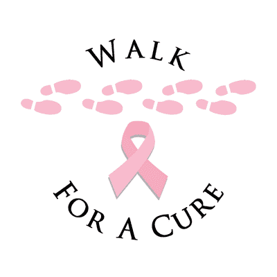 Pink Footsteps Breast Cancer Awareness Walk For A Cure Stickers, Magnet