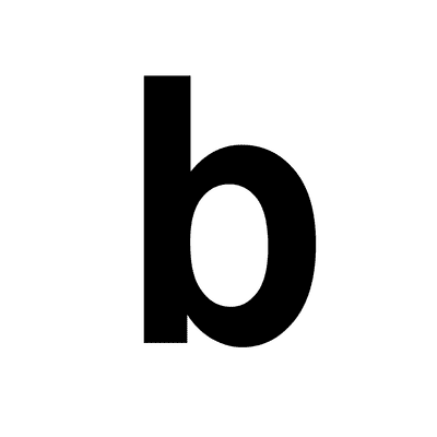 Letter B Uppercase Black White Stickers, Magnet