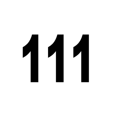 111 Angel Numbers Black & White Iron-On Embroidered Patch, Applique Motif