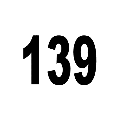 Number 139 White Black Stickers, Magnet | Wacky Print