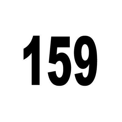 Number 159 White Black Stickers, Magnet | Wacky Print