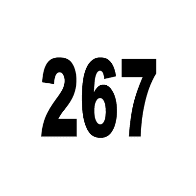 Number 267 White Black Stickers, Magnet | Wacky Print