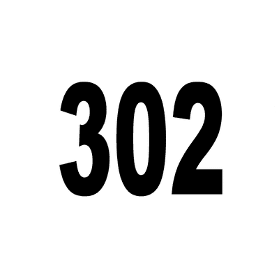 Number 302 White Black Stickers, Magnet | Wacky Print