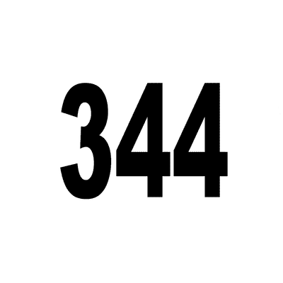 Number 344 White Black Stickers, Magnet | Wacky Print