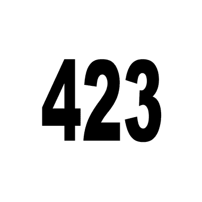 Number 423 White Black Stickers, Magnet | Wacky Print