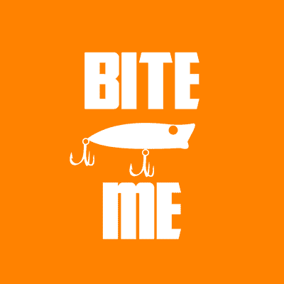 Bite Me Bright Orange Bait Stickers, Magnet