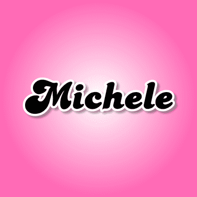 Michele Female Name Pink Stickers Magnet Wacky Print