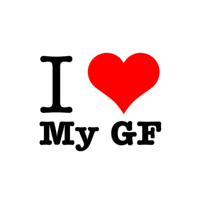 I Love My Gf Girlfriend Stickers, Magnet