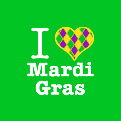 Happy Mardi Gras Wild Green Stickers, Magnet