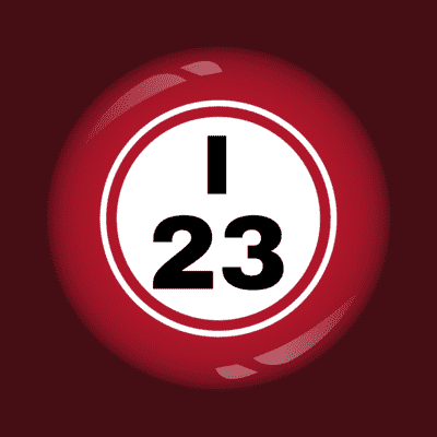 Bingo Ball Lucky Number I 23 Red Stickers, Magnet | Wacky Print