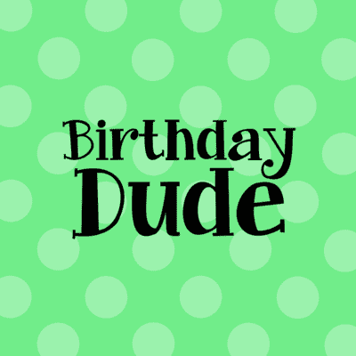 2.5 Square Classic Birthday Boy Green Polka Dots Stickers - WH