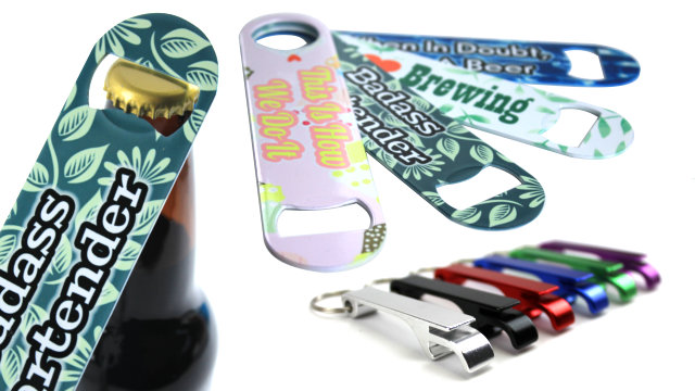 Personalized Aluminum Bottle/ Can Opener Keychain Rings - Purple