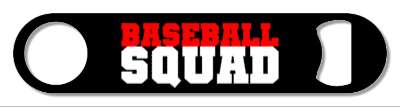 black red white team baseball squad stickers, magnet