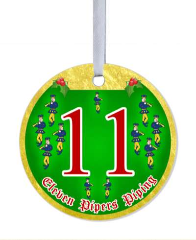 Day Eleven Pipers Piping Twelve Days Of Christmas Popular Song Stickers ...