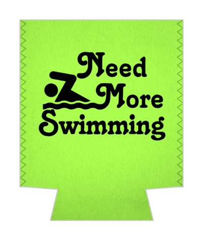 Need More Swimming Bright Green Stickers, Magnet | Wacky Print