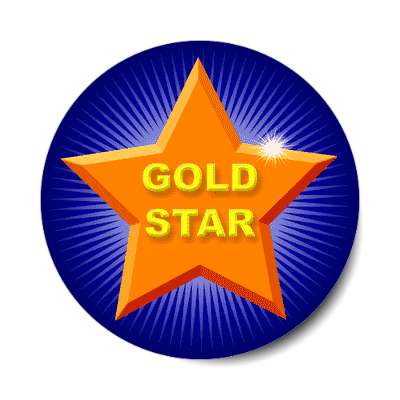 Bare Minimum Effort Gold Star Sticker for Sale by BadgertheBagel