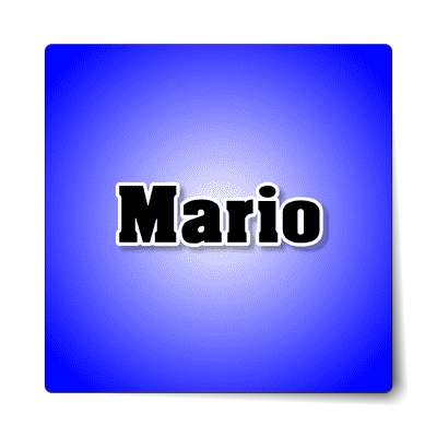 Mario Male Name Blue Stickers, Magnet | Wacky Print