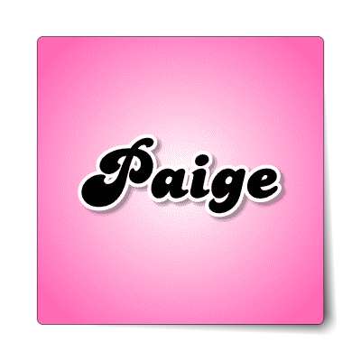 Paige Female Name Pink Stickers, Magnet | Wacky Print
