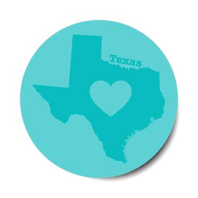 texas state heart silhouette stickers, magnet